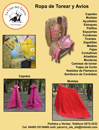 ROPA DE TOREAR Y AVÍOS